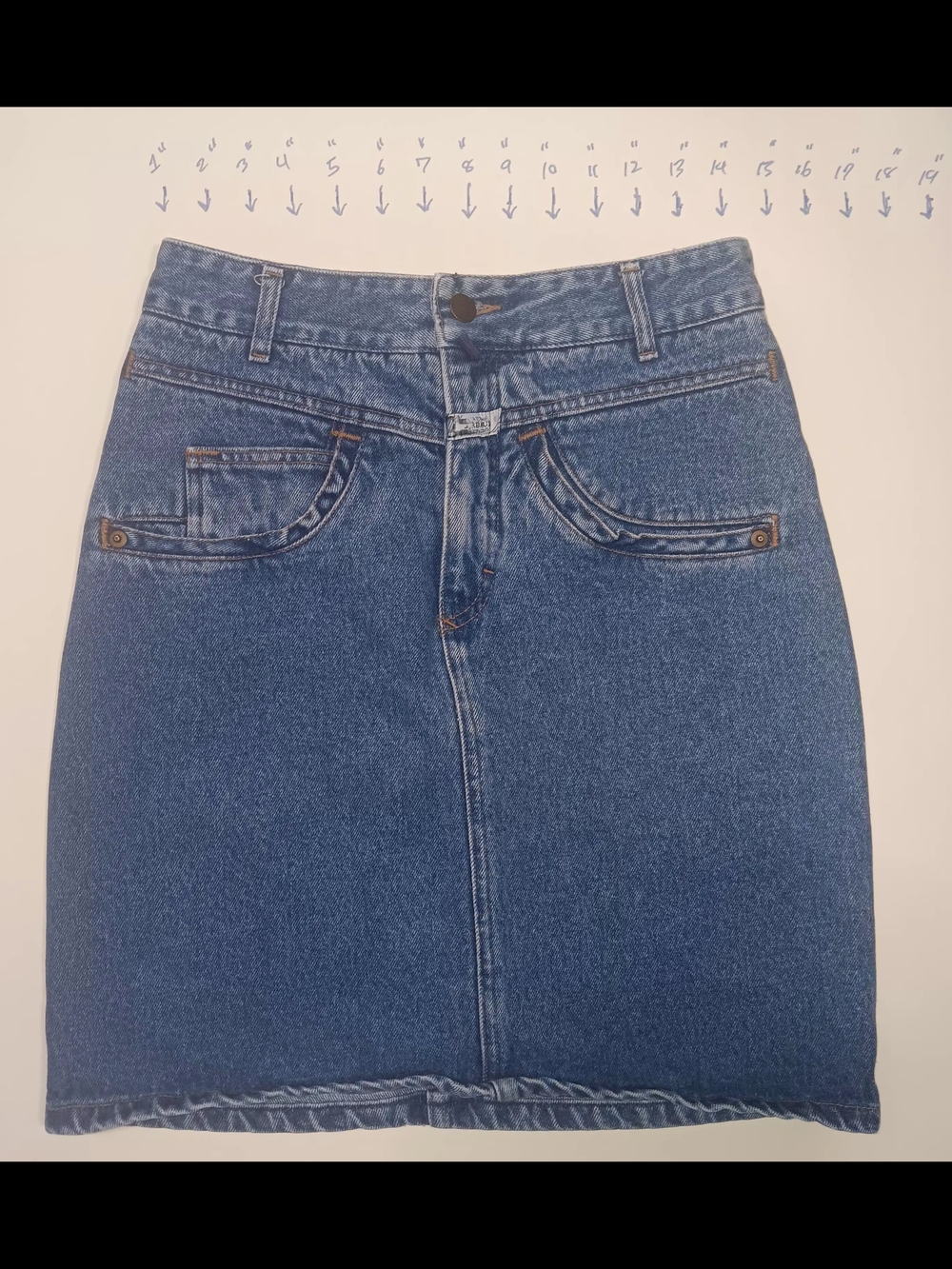 Marithe Francois Girbaud Vintage Dark Blue Denim Mini Skirt